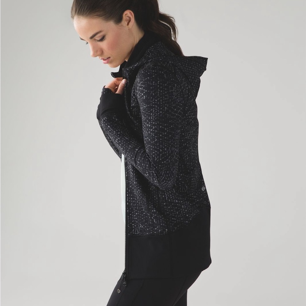 Lululemon Daily Practice Zip Hoodie Jacket Samba Snake Battleship Black Size 6 - Picture 8 of 9